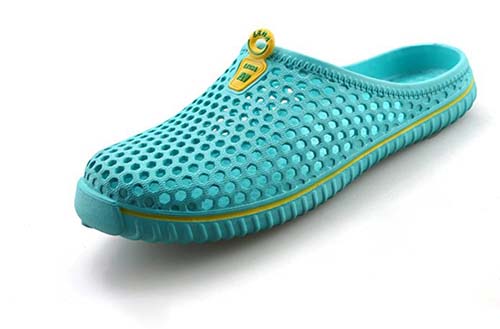 rubber shoes with holes in them