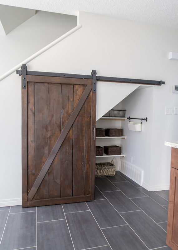 Under Stairs Pantry with Barn Door 2 The DIY Mommy