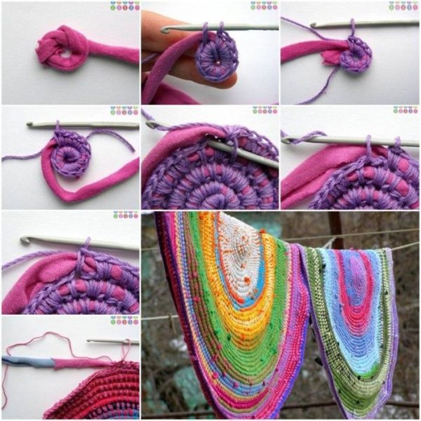 DIY Crochet Rug with Fabric Scraps 1 700x700